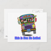 Hippie-Schulbus Postkarte (Vorne/Hinten)