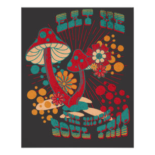 Hippie-Seelenreise Sommer Vintage Pilz Poster