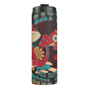 Hippie-Seelenreise Sommer Vintage Pilz Thermosbecher