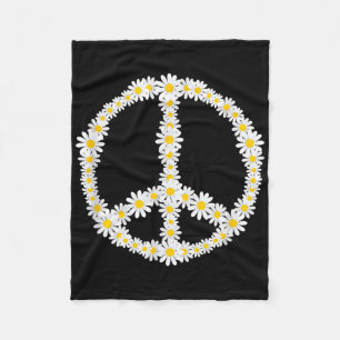 Hippie Sign Blume Anti-War Logo Daisies Peace Si Fleecedecke