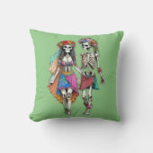 Hippie Skeleton Couple Kissen (Vorderseite)