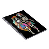 Hippie Skeleton Couple Notizblock (Rechte Seite)