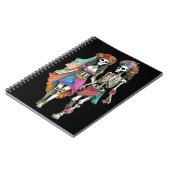 Hippie Skeleton Couple Notizblock (Linke Seite)