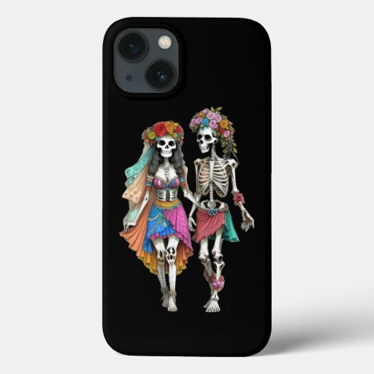 Hippie Skeleton Couple Phone Case (Rückseite)