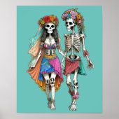 Hippie Skeleton Couple Poster (Vorne)