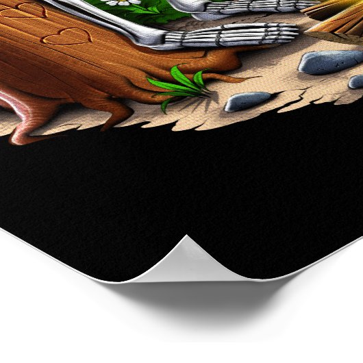 Hippie Skeletons Camping Poster (Ecke)