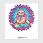 Hippie Sloth Peace Sign Krawatte-Dy Aufkleber (Blatt)