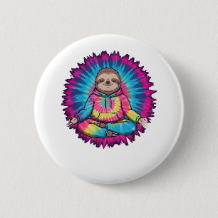 Hippie Sloth Peace Sign Krawatte-Dy Button