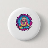 Hippie Sloth Peace Sign Krawatte-Dy Button (Vorderseite)