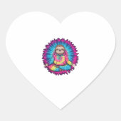 Hippie Sloth Peace Sign Krawatte-Dy Herz-Aufkleber (Vorderseite)