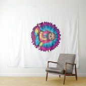 Hippie Sloth Peace Sign Krawatte-Dy Wandteppich (Beispiel (Horizontal))