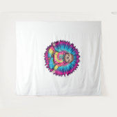 Hippie Sloth Peace Sign Krawatte-Dy Wandteppich (Vorderseite (Horizontal))