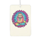 Hippie Sloth Peace Sign Tie-Dy Autolufterfrischer (Vorderseite)