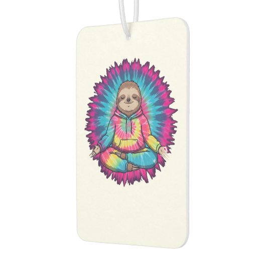 Hippie Sloth Peace Sign Tie-Dy Autolufterfrischer (Links)