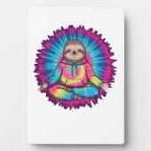 Hippie Sloth Peace Sign Tie-Dy Fotoplatte (Vorderseite)