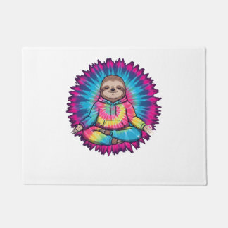 Hippie Sloth Peace Sign Tie-Dy Fußmatte