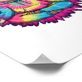 Hippie Sloth Peace Sign Tie-Dy Poster (Ecke)