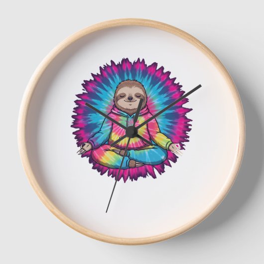 Hippie Sloth Peace Sign Tie-Dy Uhr (Vorderseite)