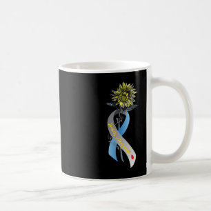 Hippie Sonnenblume Graue blaue Ribbon Typ 1 Diabet Kaffeetasse