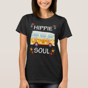 Hippie Soul farbenfrohe florale Retro Van Life Lie T-Shirt