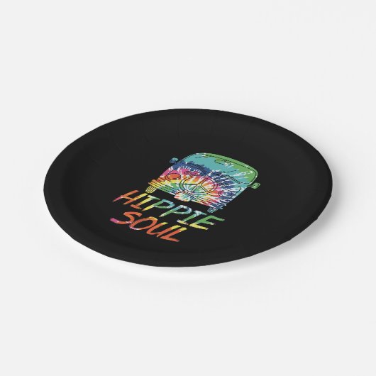 Hippie Soul Microbus Van Hippie Lifestyle Hippie Pappteller (Schrägansicht)