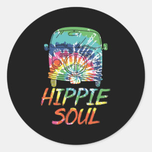 Hippie Soul Microbus Van Hippie Lifestyle Hippie Runder Aufkleber