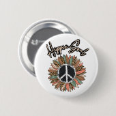 Hippie Soul Peace Signature Sonnenblume Button (Vorne & Hinten)