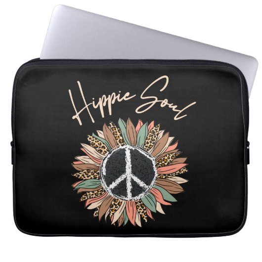 Hippie Soul Peace Signature Sonnenblume Laptopschutzhülle (Vorderseite)