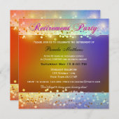 Hippie Sparkling Light Retirement Party Einladung (Vorne/Hinten)