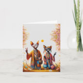 Hippie Sphynx Cat Karte (Vorderseite)