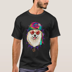 Hippie Spitz Gefärbte Krawatte Peace Sign Psychede T-Shirt
