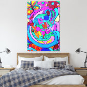 Hippie-Stil bunt Ruhe und Liebe Leinwand (Insitu (Schlafzimmer))