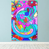 Hippie-Stil bunt Ruhe und Liebe Leinwand (Insitu (Holzboden))