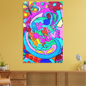 Hippie-Stil bunt Ruhe und Liebe Leinwand (Insitu (Wohnzimmer))