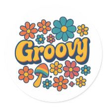 Hippie-Stil Groovy Aufkleber
