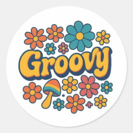 Hippie-Stil Groovy Aufkleber