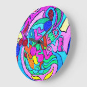 Hippie-Stil Groovy Liebe Uhr (Winkel)