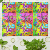 Hippie-Stil Pilz Schmetterlinge Handtuch (Gefaltet)