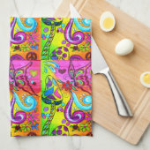 Hippie-Stil Pilz Schmetterlinge Handtuch (Viertel Falte)