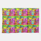 Hippie-Stil Pilz Schmetterlinge Handtuch (Horizontal)