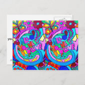 Hippie-Stil Ruhe und Liebe Postkarte (Vorne/Hinten)