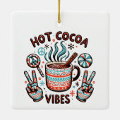 Hippie Style Good Vibes Groovy Christmas Van Keramikornament (Rückseite)