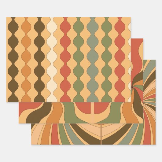 Hippie Style Retro Design Geschenkpapier Set (Set)