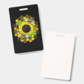 Hippie Sunflower Bees Ausweis (Vorder- & Rückseite)
