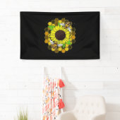 Hippie Sunflower Bees Banner (Insitu)