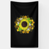Hippie Sunflower Bees Banner (Vertikal)