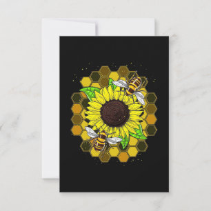 Hippie Sunflower Bees Dankeskarte
