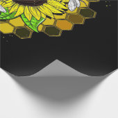 Hippie Sunflower Bees Geschenkpapier (Ecke)