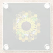 Hippie Sunflower Bees Glasuntersetzer (Rückseite)