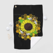 Hippie Sunflower Bees Golfhandtuch (Insitu)
